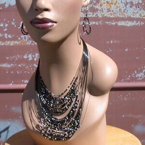 Bohemian Seed Bead Necklace & Earrings Set Fashion Jewelry Set
